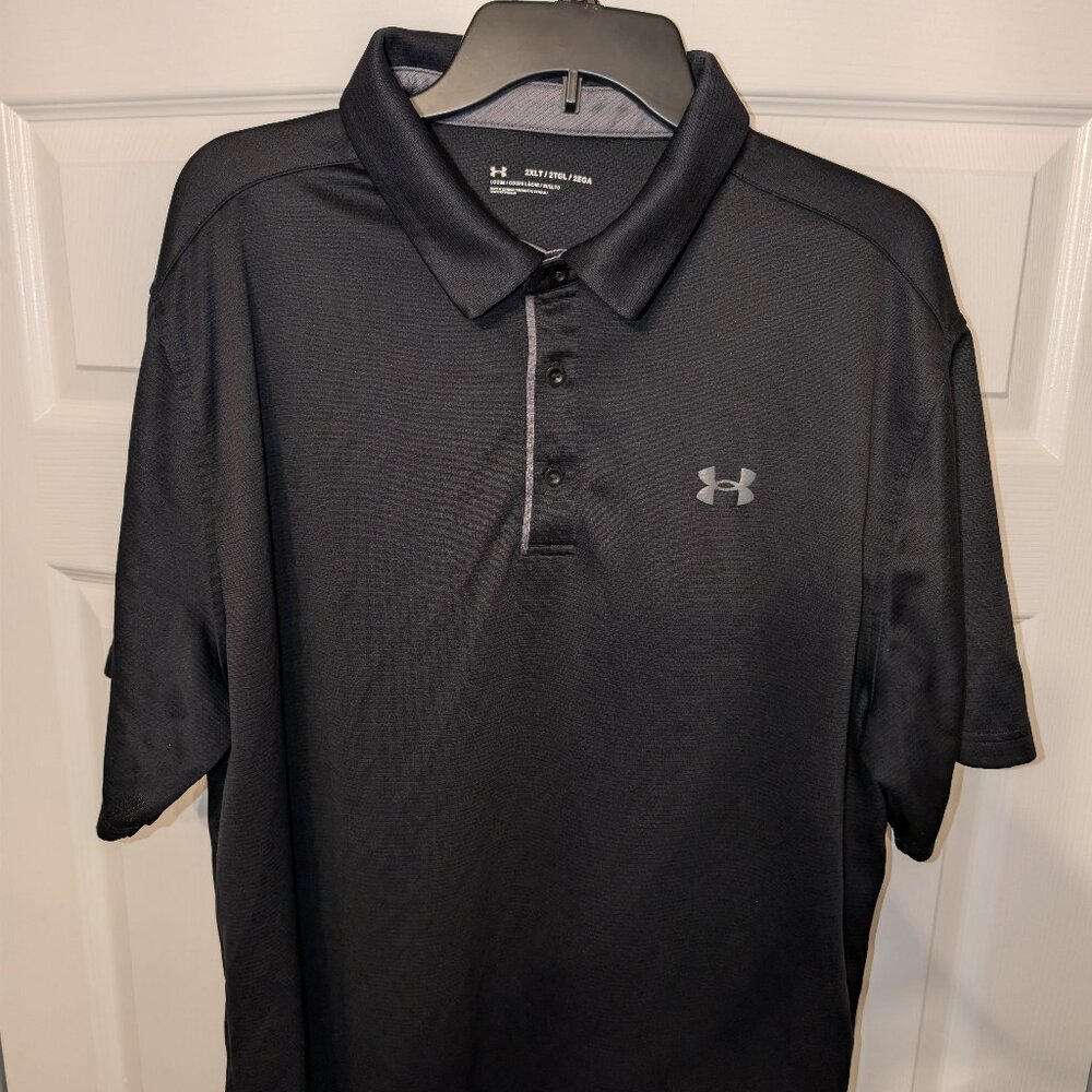 Under Armour Black HeatGear Loose Fit Polo Shirt - Mens XXLT